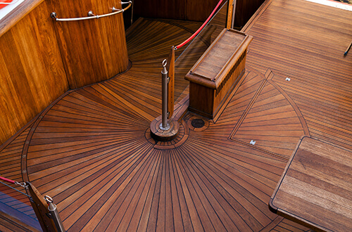 teak on boat